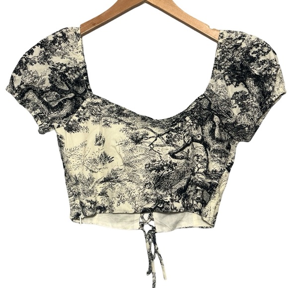 NWT Cotton Candy LA Lace-up Crop Top - Picture 3 of 5